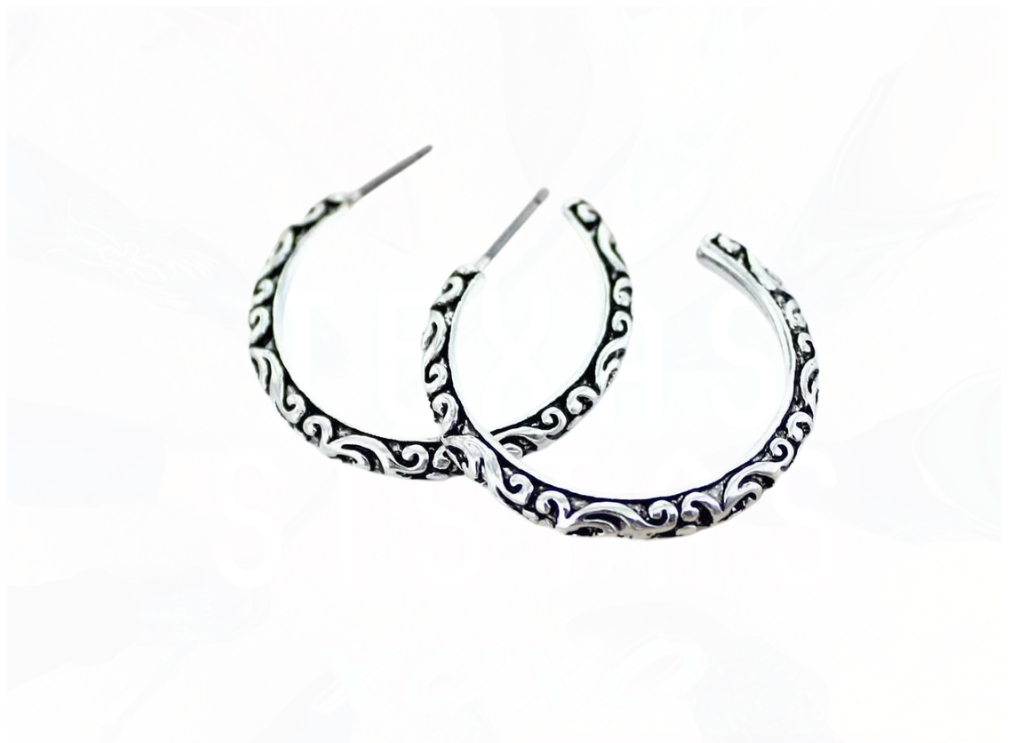 Sassy Silver Filigre Hoops