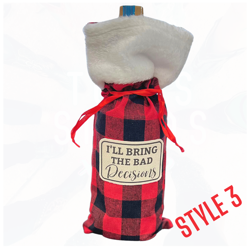 Sassy Holiday Wine Liquor Bags - Many Styles