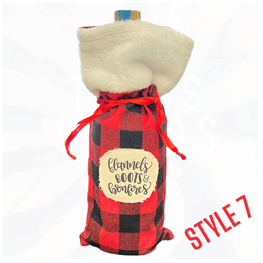 Sassy Holiday Wine Liquor Bags - Many Styles