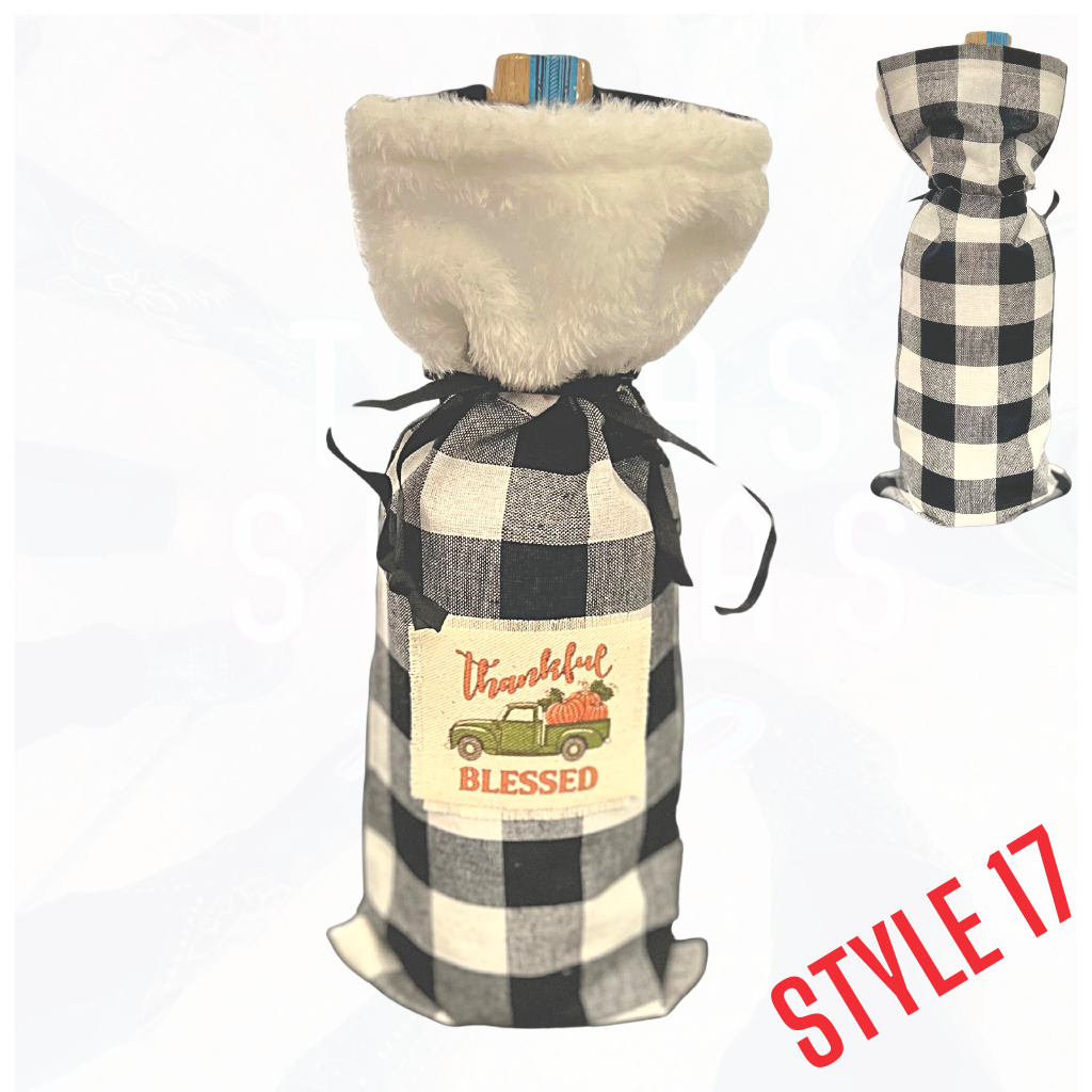 Sassy Holiday Wine Liquor Bags - Many Styles