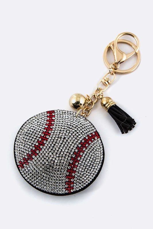 Crystal Baseball Key Charm