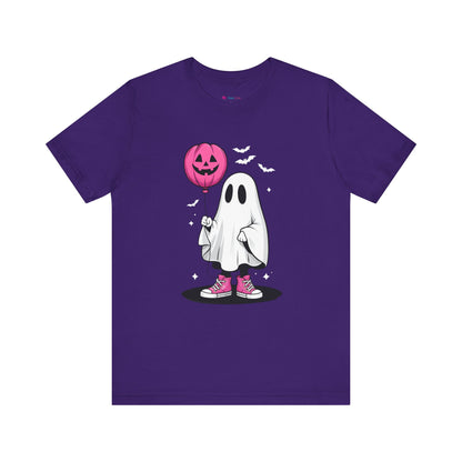 Ghost Tee with Pink Hightops and Pumpkin Balloon