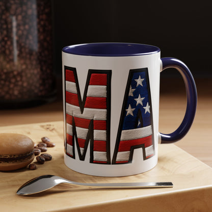 Patriotic AMERICA Flag MAMA Accent Coffee Mug 11 or 15oz