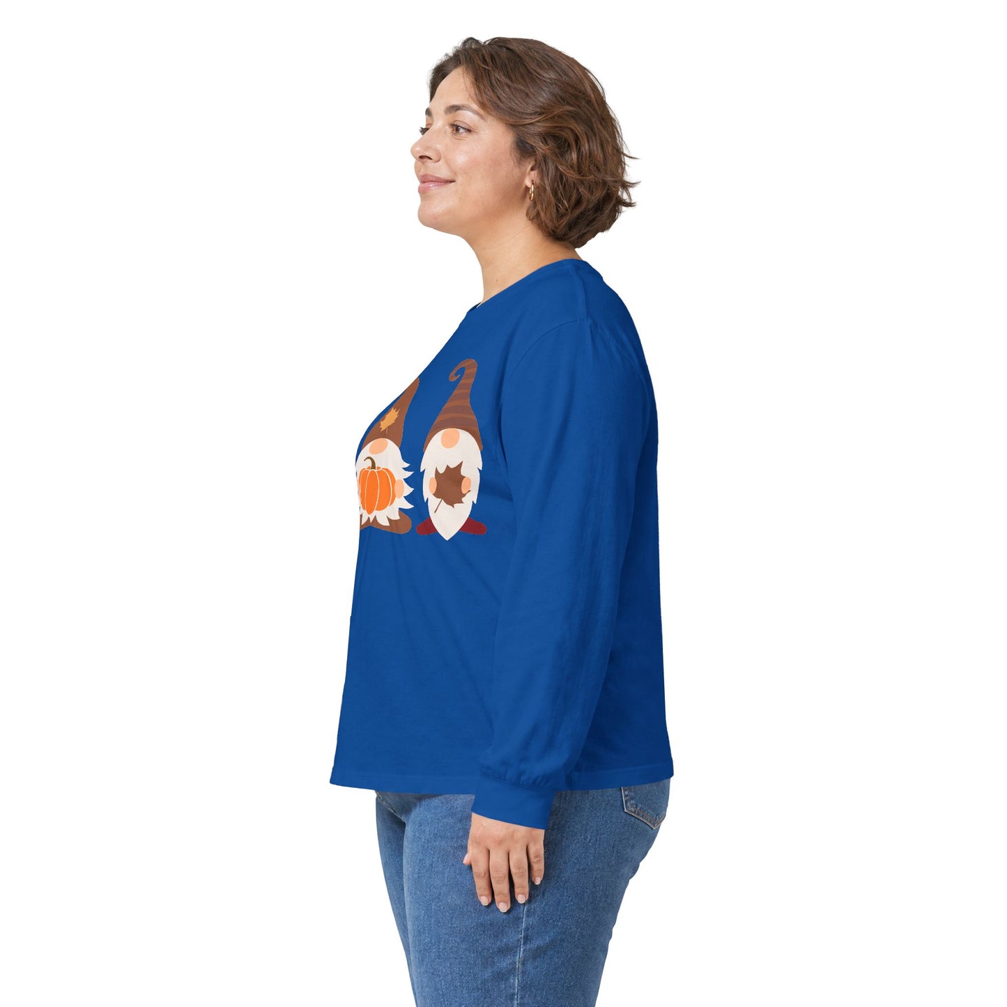 Fall Gnomes Trio Long Sleeve T-Shirt — Fall Pumpkin Gnomes Shirt