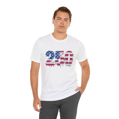 4th of July Frayed Patch Graphic Tee — Patriotic Independence Day T-Shirt