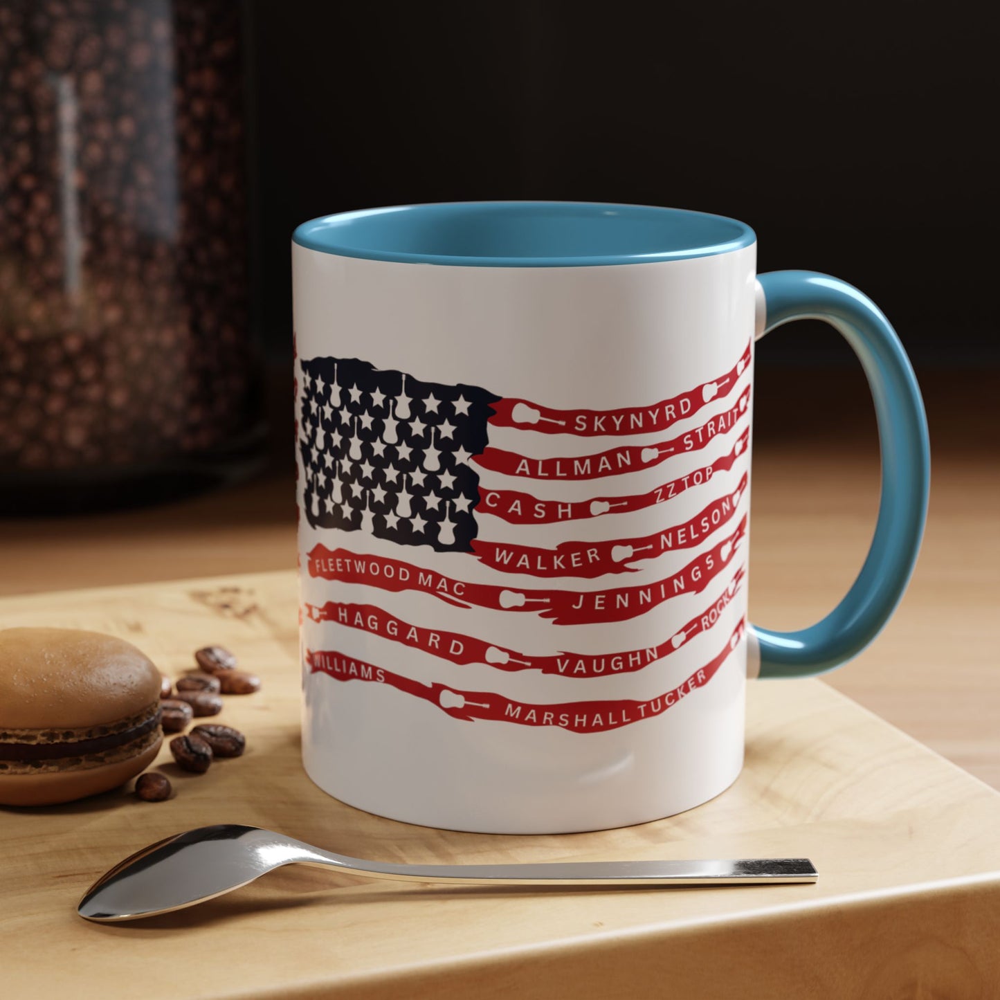 OG Southern Rock Bands & Country Greats USA Flag  Mug  11 or 15oz Coffee Cup