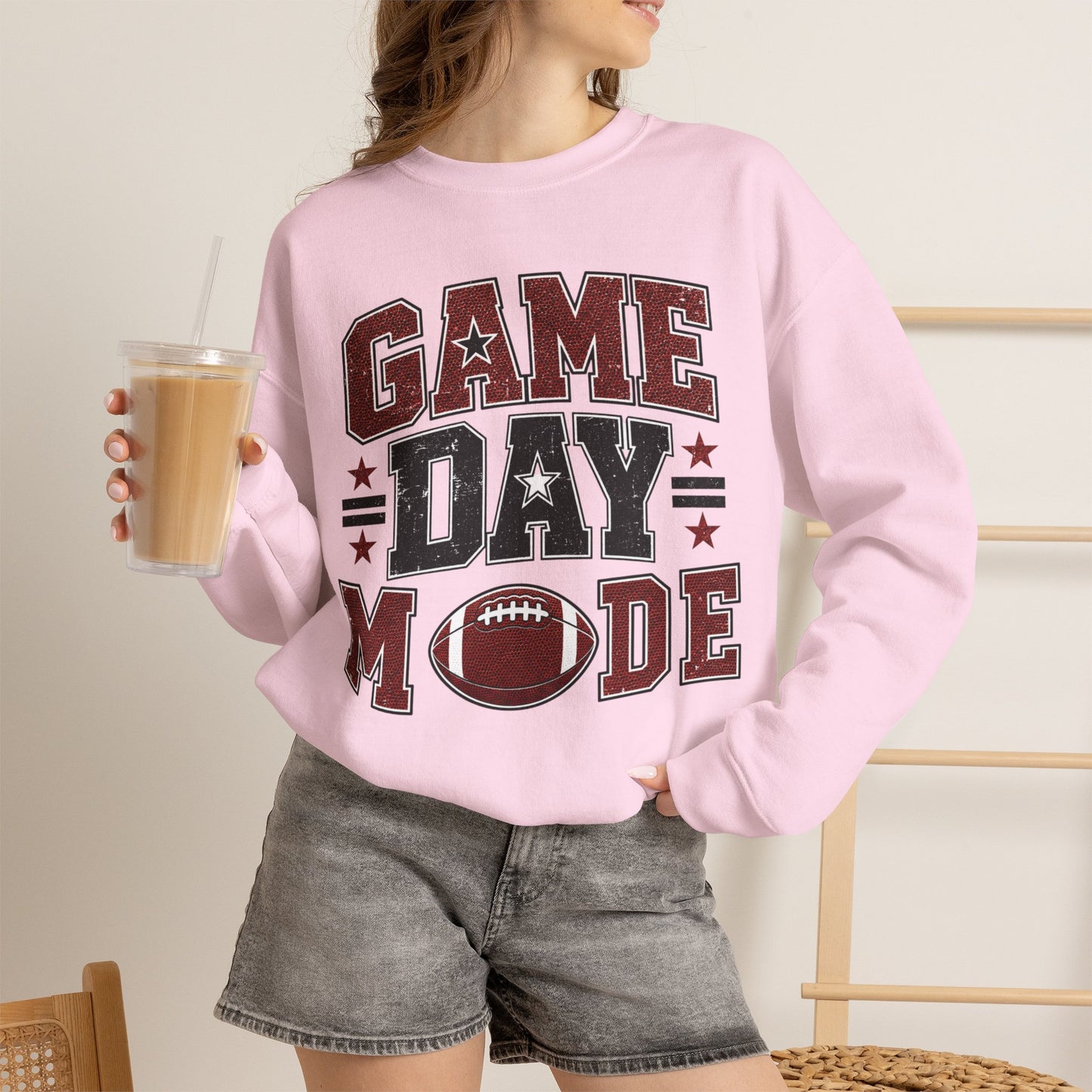 Game Day Mode Sweatshirt — Football Fan Crewneck