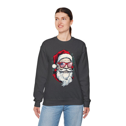 Christmas Santa Sweatshirt with USA Shades