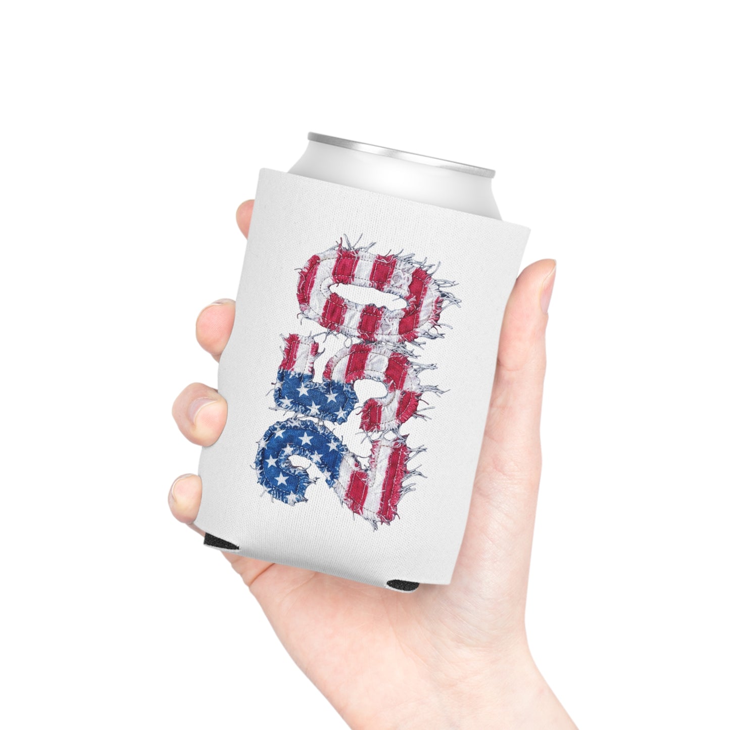 Patriotic USA Flag 250th Can Cooler - Reg or Slim Beer Koozie for 4th of July