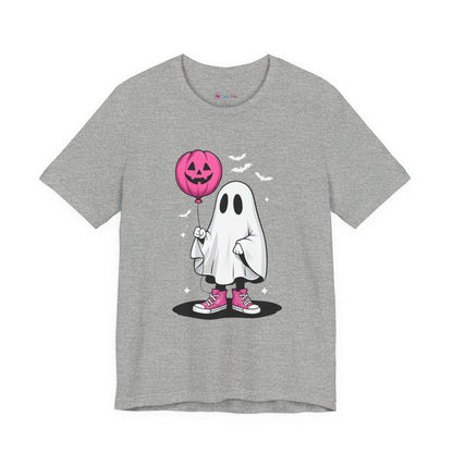 Ghost Tee with Pink Hightops and Pumpkin Balloon