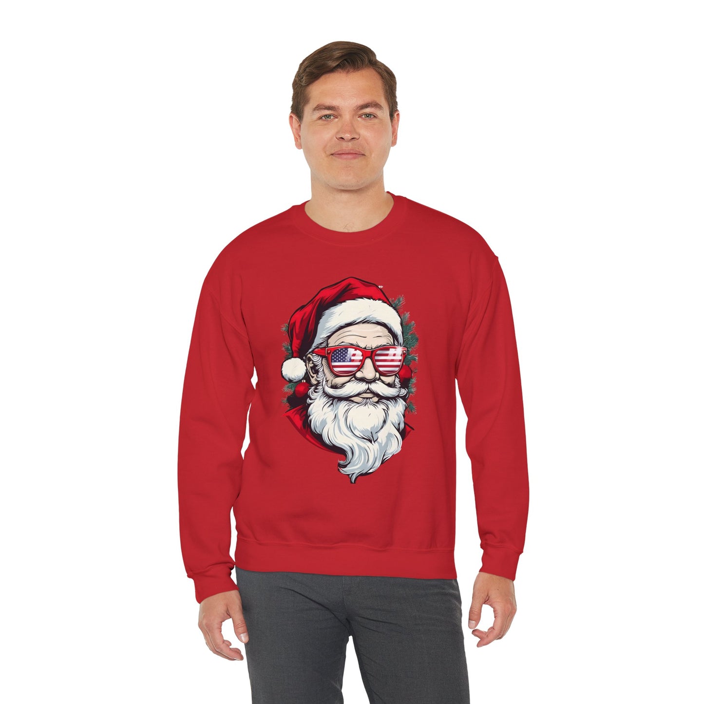 Christmas Santa Sweatshirt with USA Shades