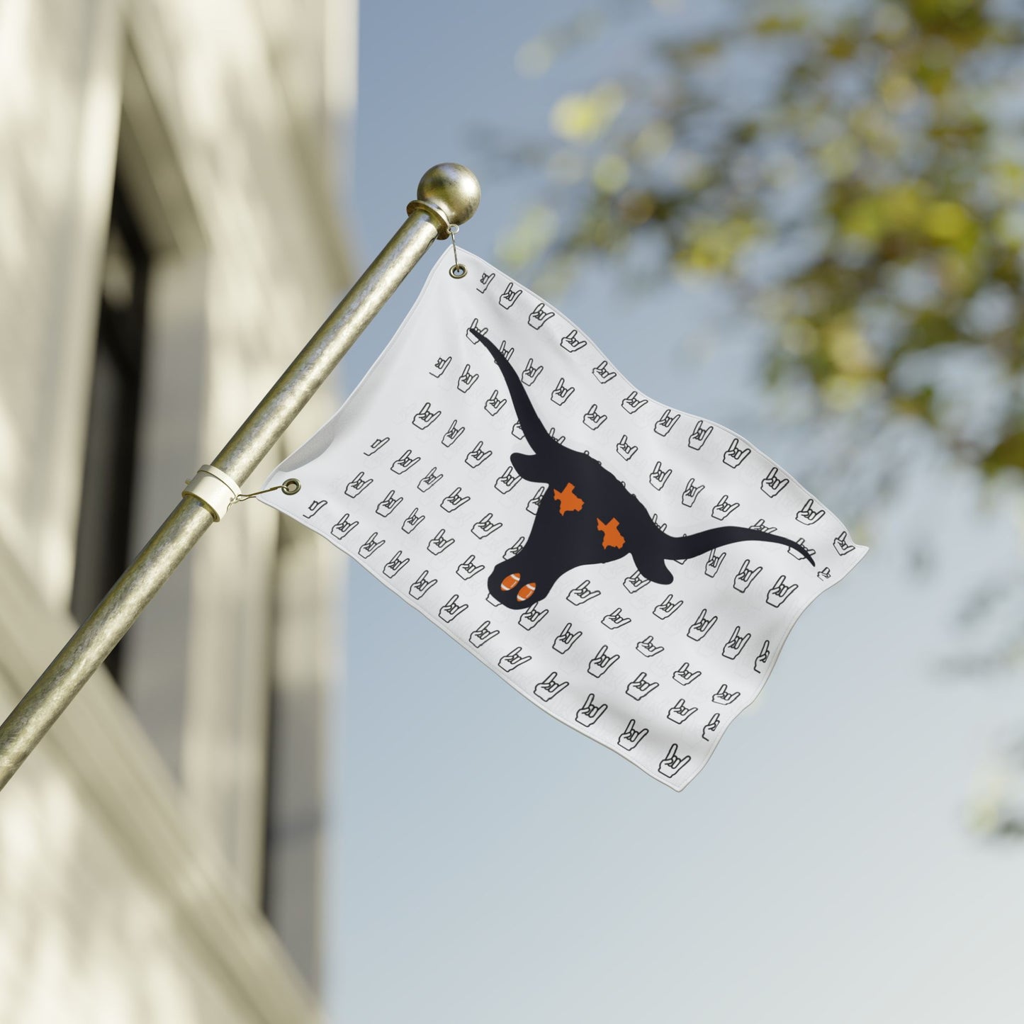 Longhorn Skull Flag — Double-Sided Texas Horns Garden Banner