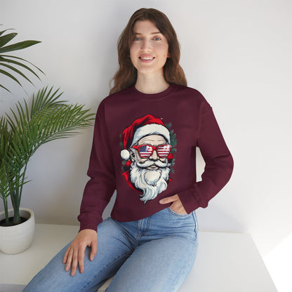 Christmas Santa Sweatshirt with USA Shades