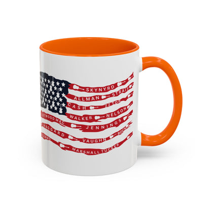 OG Southern Rock Bands & Country Greats USA Flag  Mug  11 or 15oz Coffee Cup