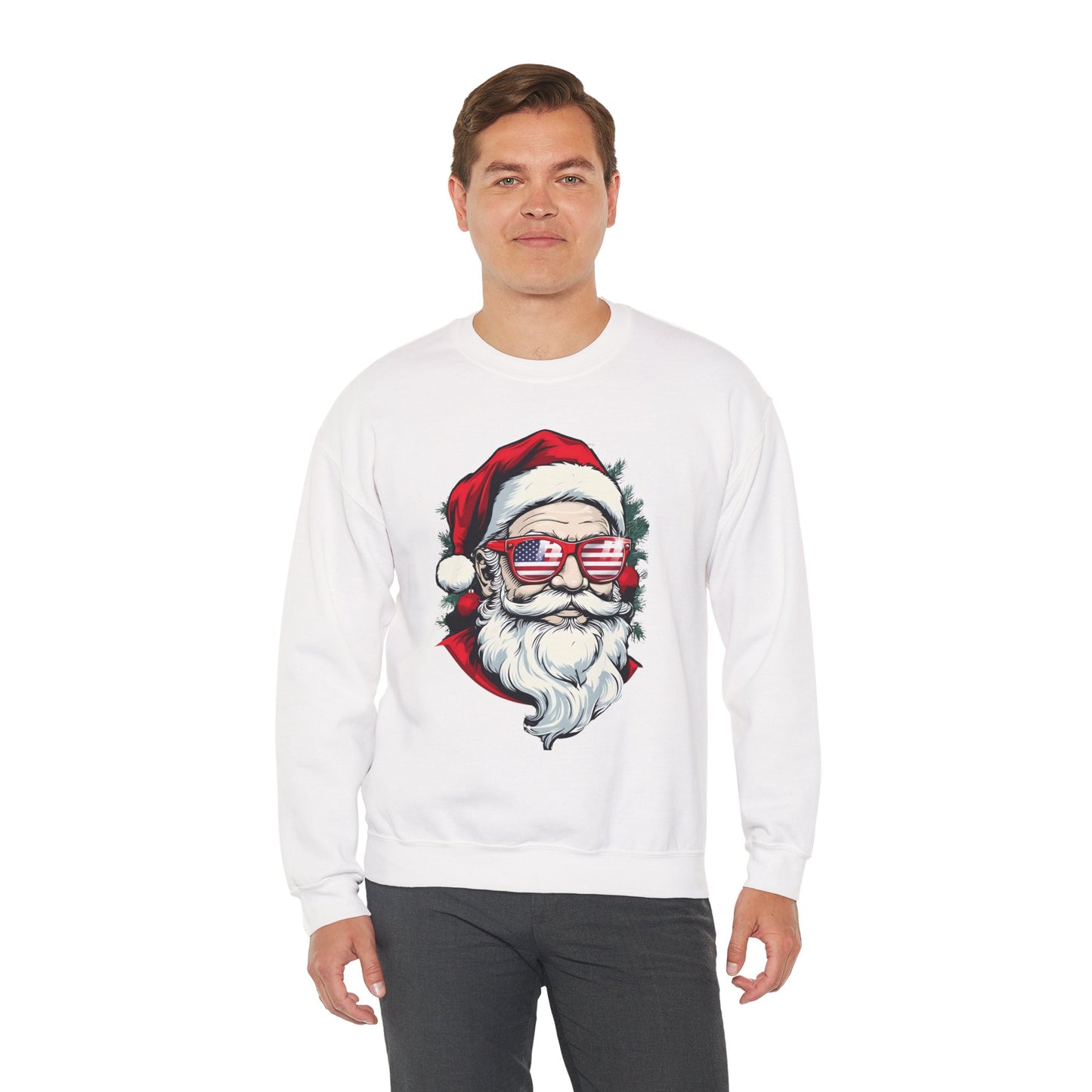 Christmas Santa Sweatshirt with USA Shades