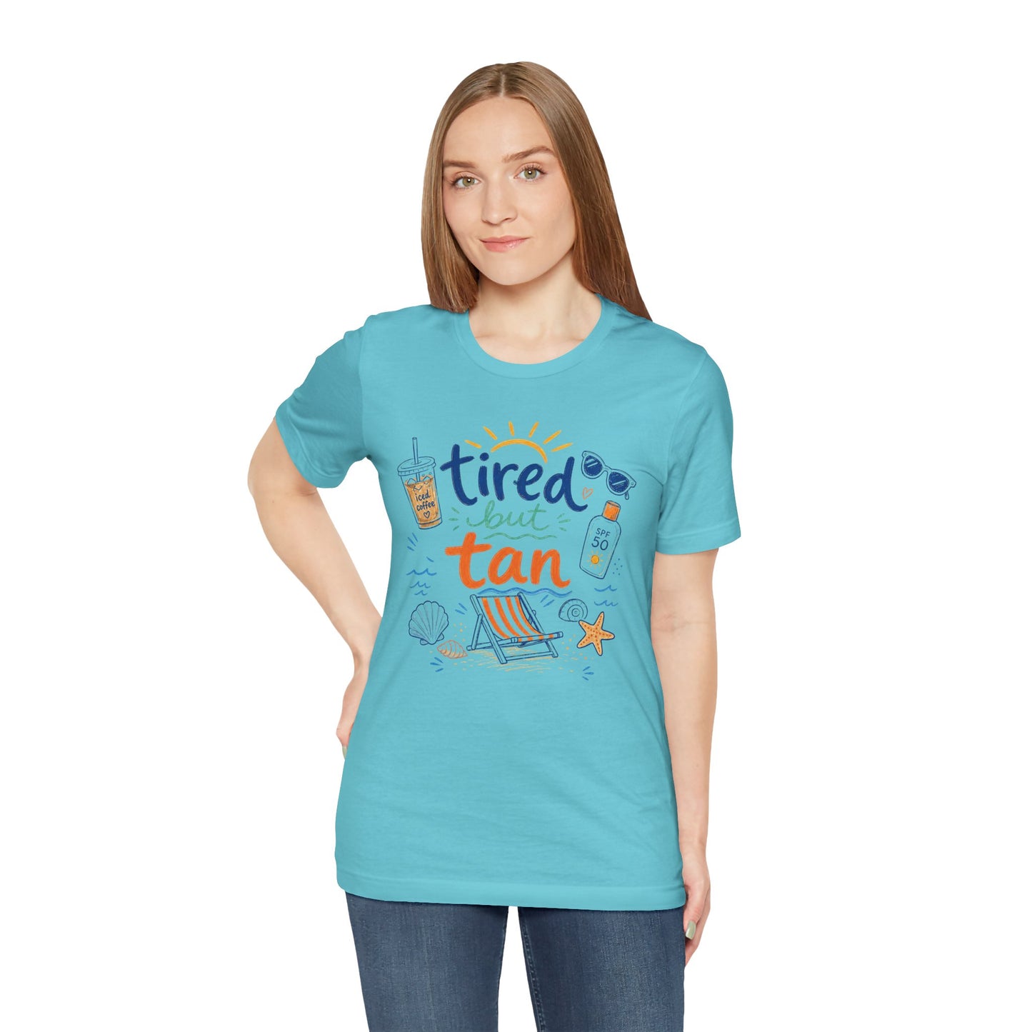 Tired but Tan Beach Graphic T-Shirt