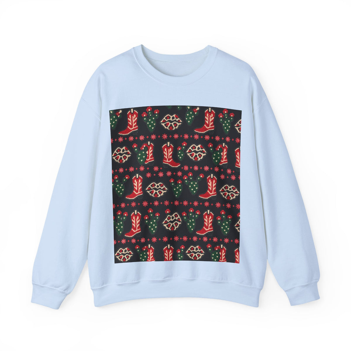 Feaux Ugly Sweater Western Christmas Sweatshirt