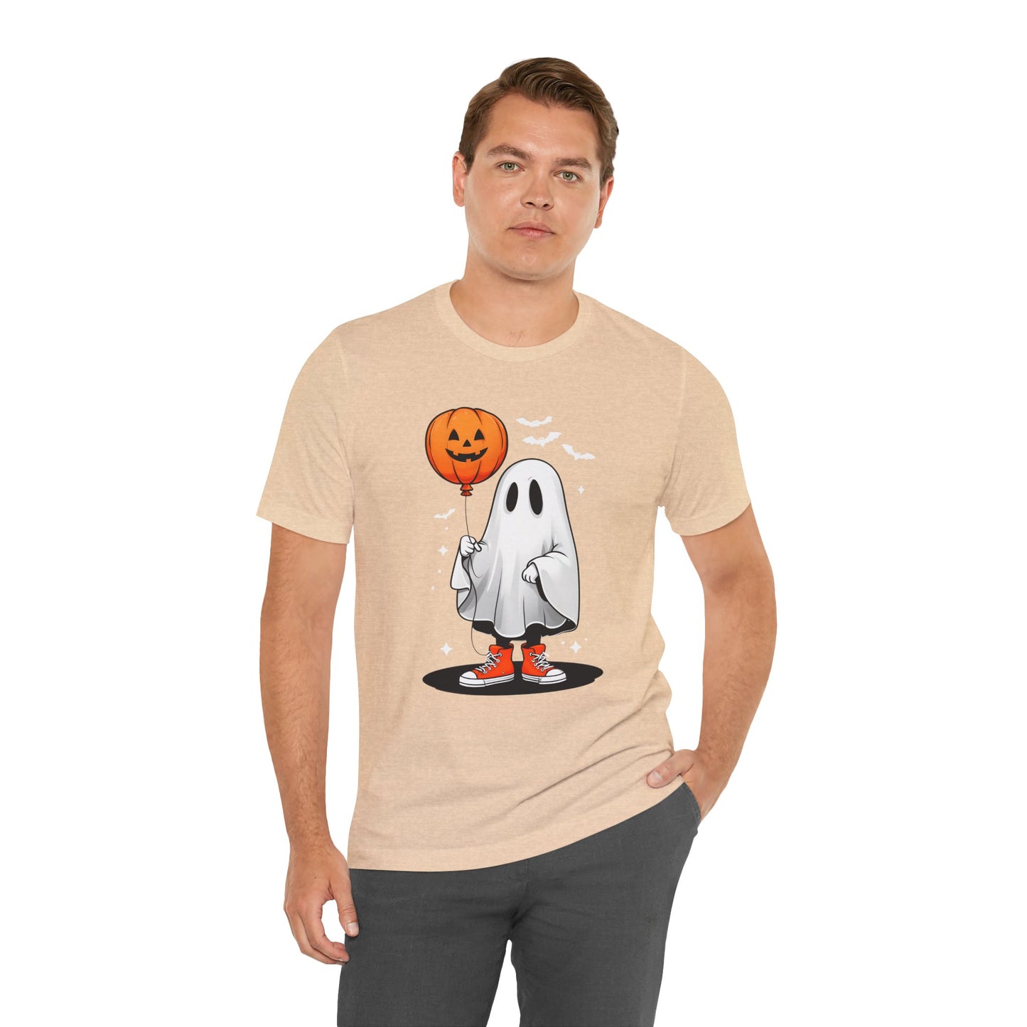 Ghost Tee with Orange Hightops and Pumpkin Balloon