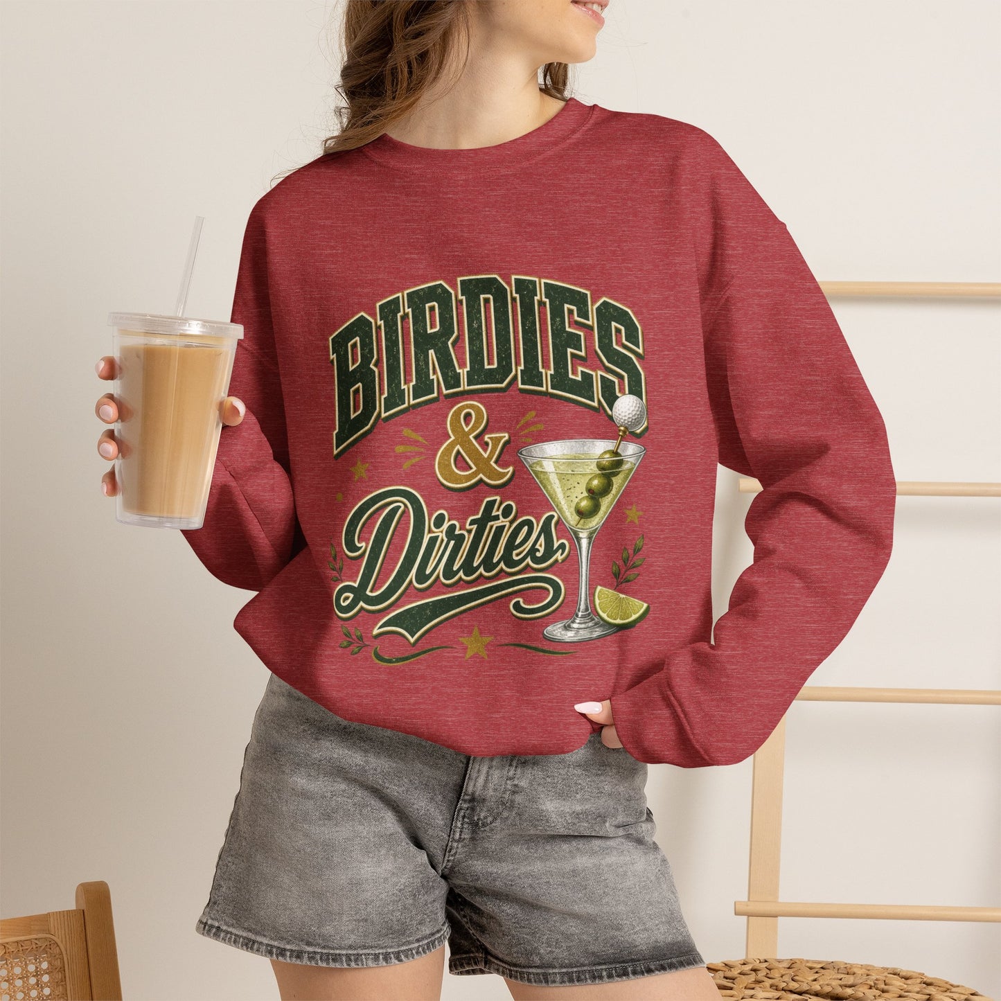 Golf Birdies & Dirties Crewneck Sweatshirt Golfing & Martini's