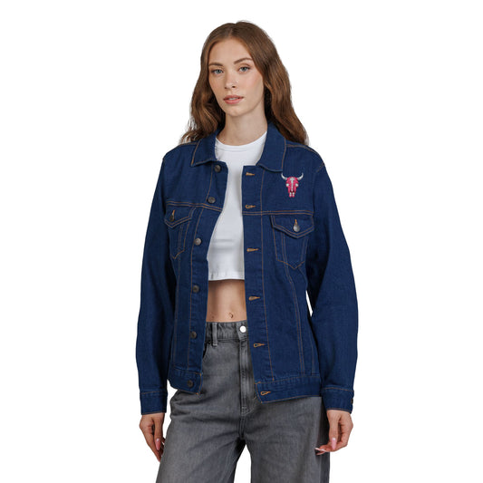 Western Bling Skull Denim Jacket - White, Black or Denim LOVE
