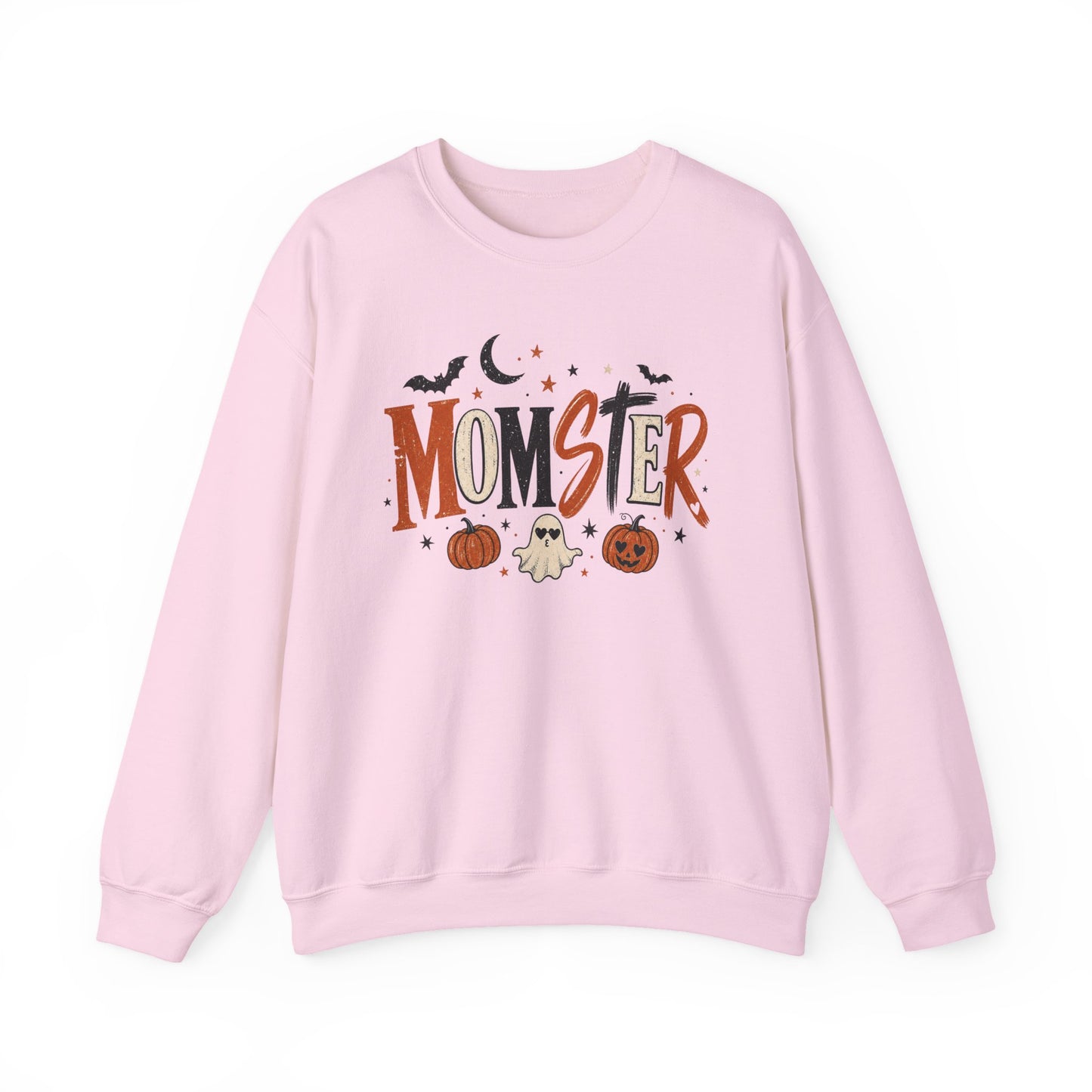Momster Halloween Sweatshirt — Cute Momster Ghost & Pumpkins Crewneck