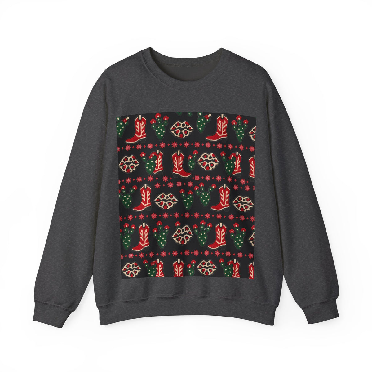 Feaux Ugly Sweater Western Christmas Sweatshirt