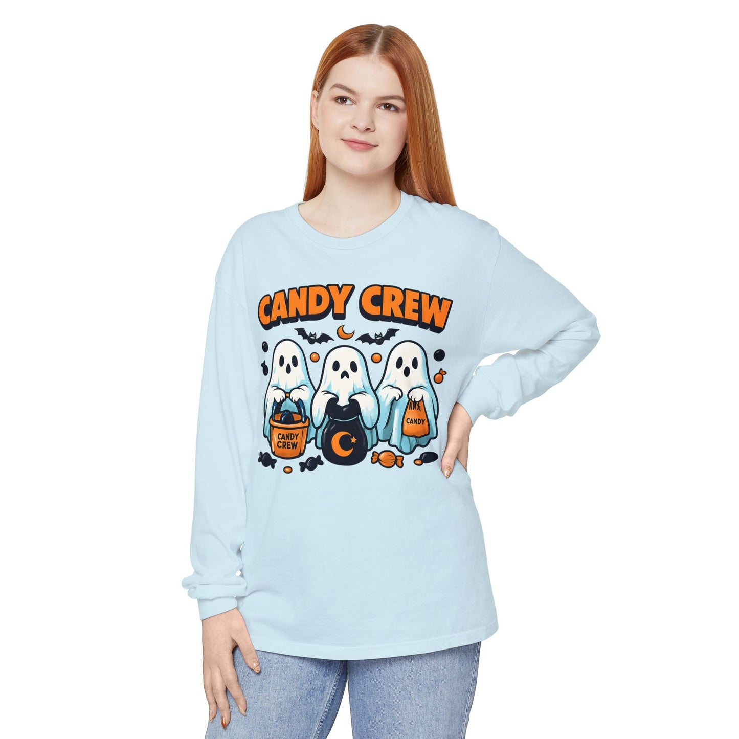 Halloween Ghosts Candy Crew Long Sleeve T-Shirt