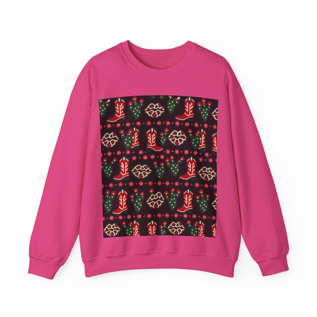 Feaux Ugly Sweater Western Christmas Sweatshirt