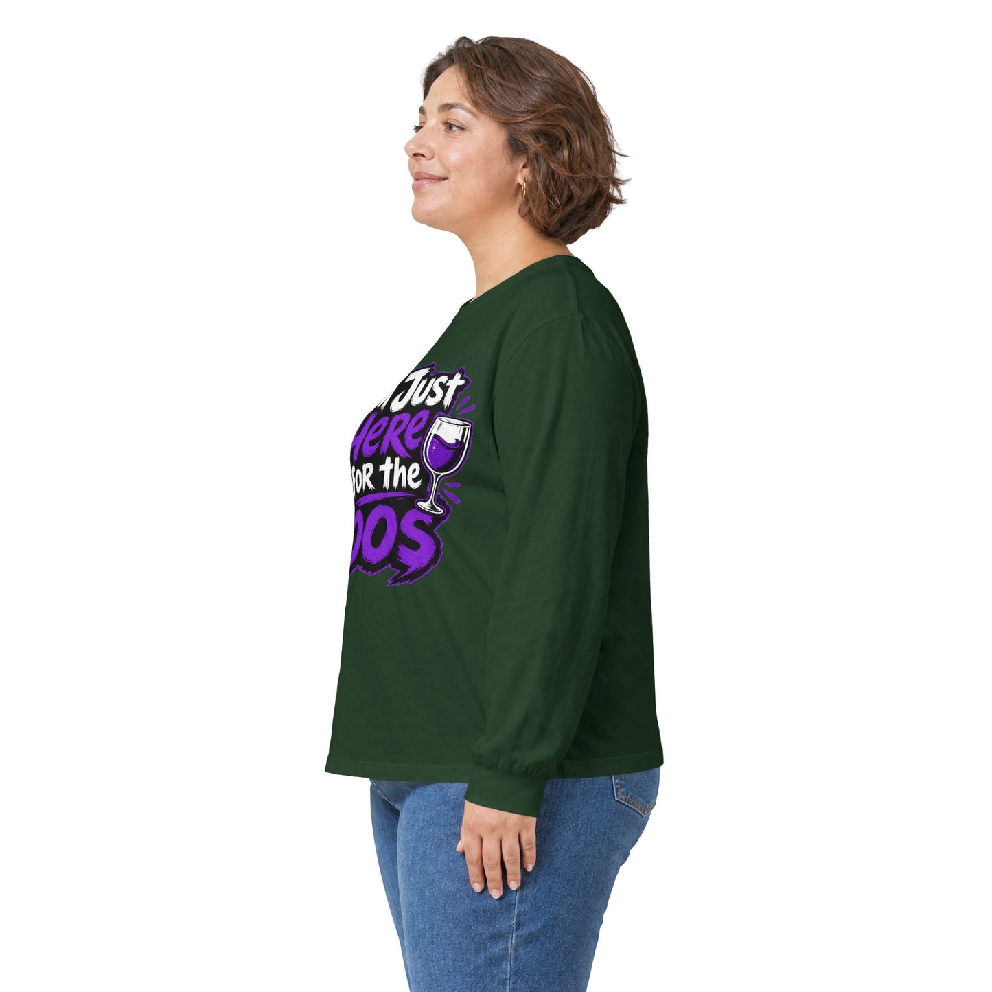 I'm Just Here for the Boos Halloween T-Shirt Ghosts & Cocktails Long Sleeve