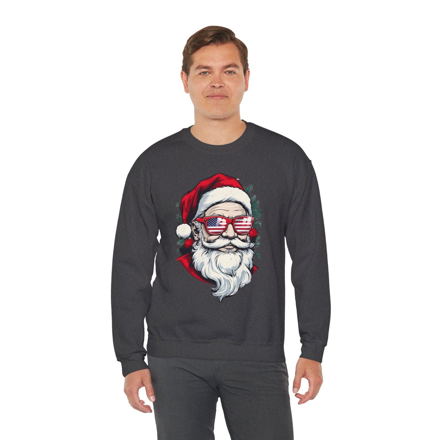 Christmas Santa Sweatshirt with USA Shades