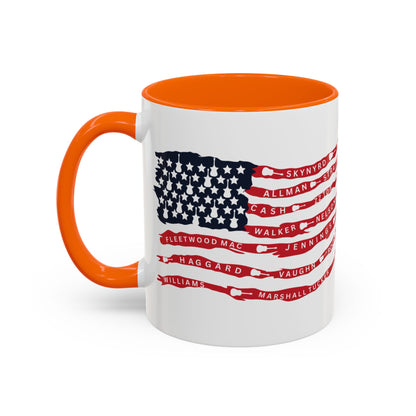 OG Southern Rock Bands & Country Greats USA Flag  Mug  11 or 15oz Coffee Cup