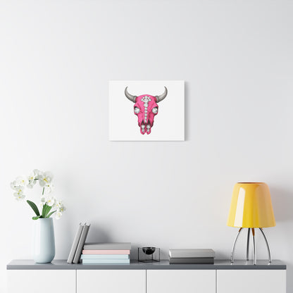 Pink Jeweled Bull Skull Canvas Art — Glam Western Wall Decor