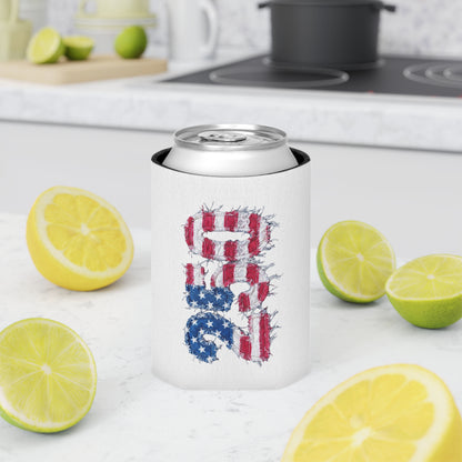 Patriotic USA Flag 250th Can Cooler - Reg or Slim Beer Koozie for 4th of July
