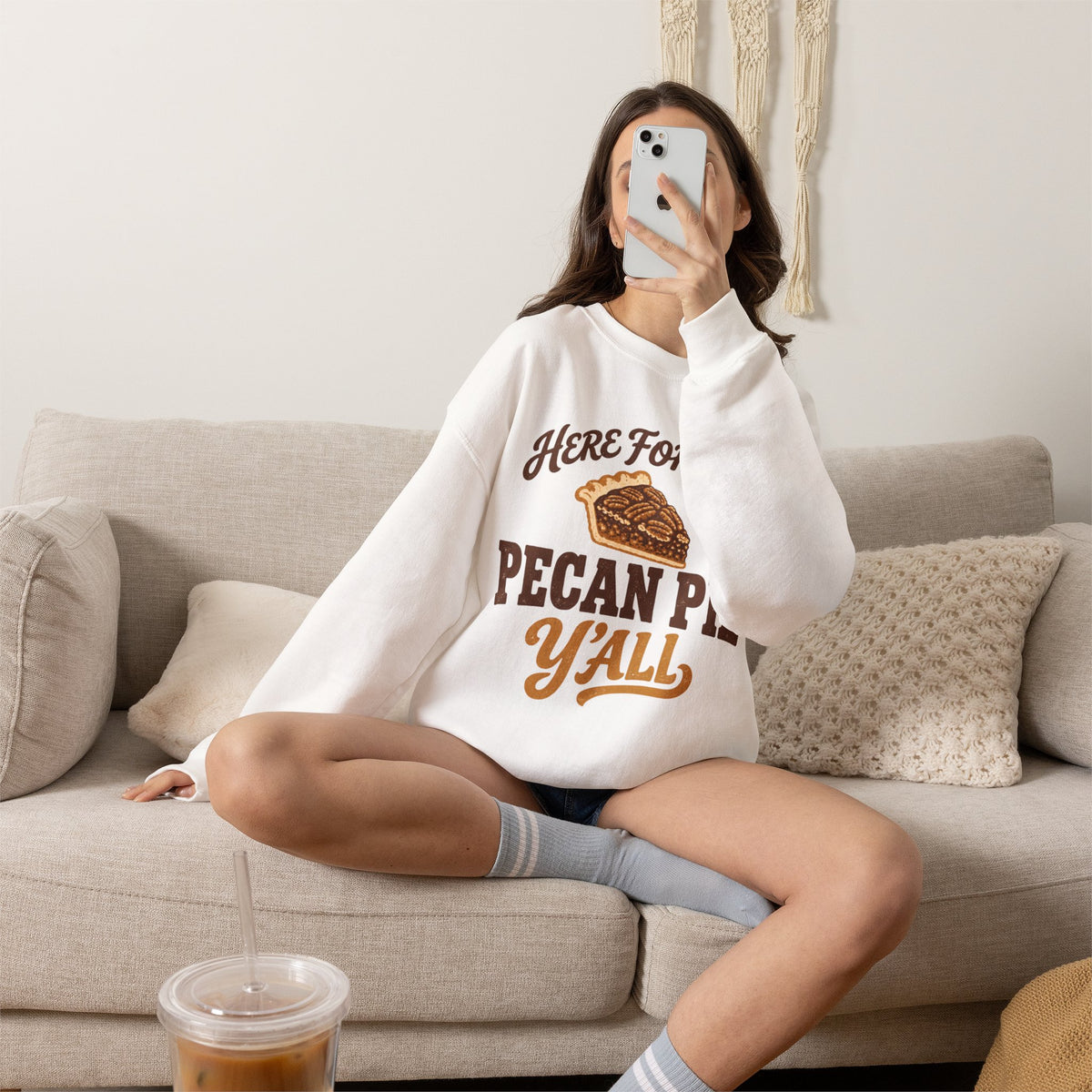 Here for the Pecan Pie Y'all Thanksgiving Sweatshirt