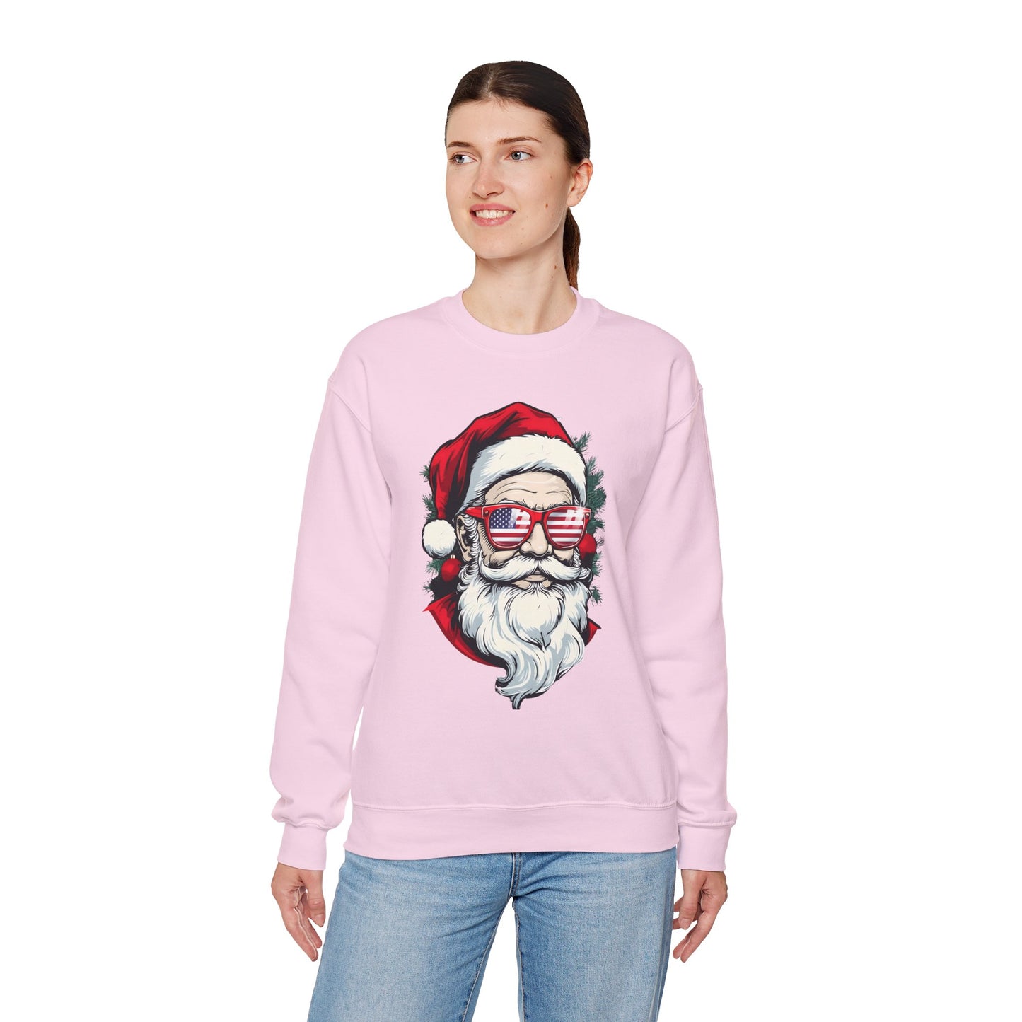 Christmas Santa Sweatshirt with USA Shades