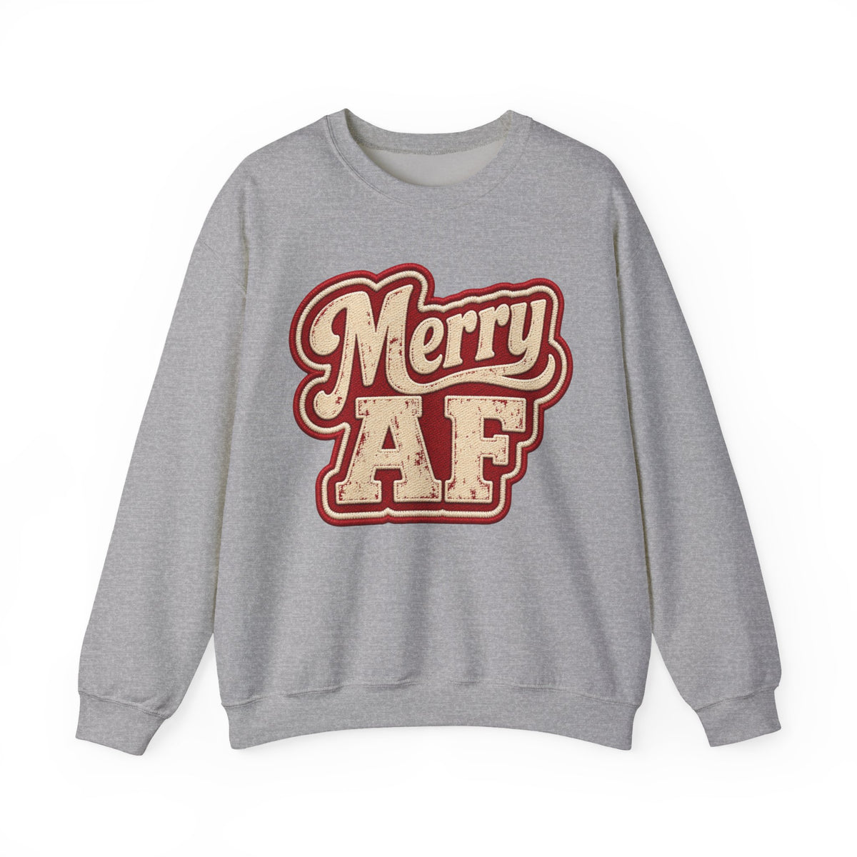 Merry AF Sweatshirt – Funny Retro Holiday Crewneck