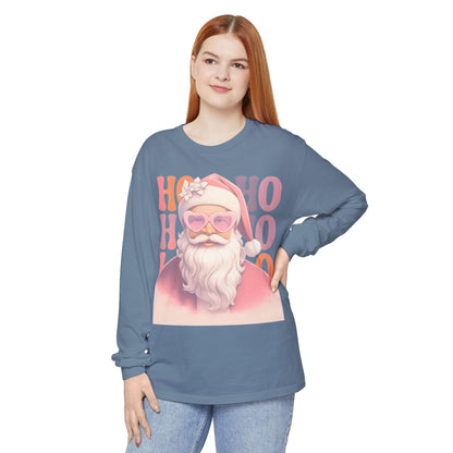 Christmas Santa HO HO HO Long Sleeve T-Shirt - Lots of Color Choices