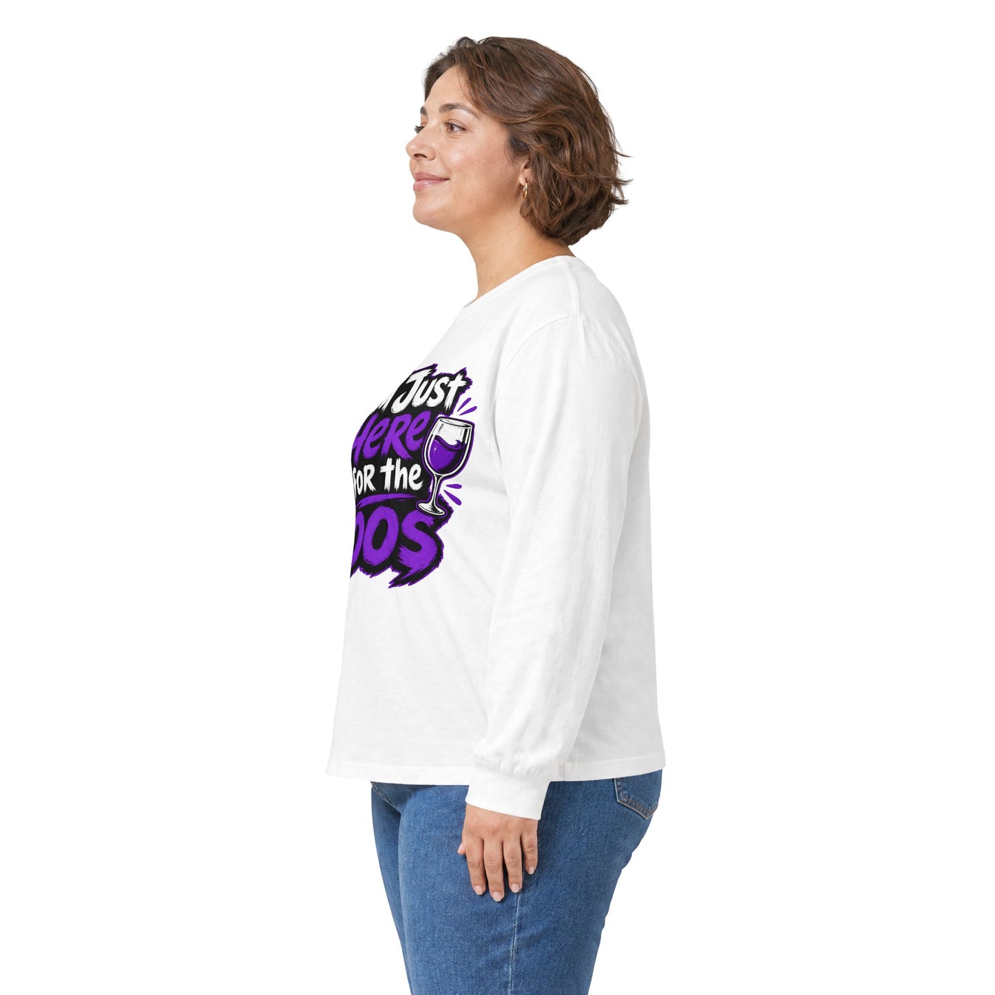I'm Just Here for the Boos Halloween T-Shirt Ghosts & Cocktails Long Sleeve
