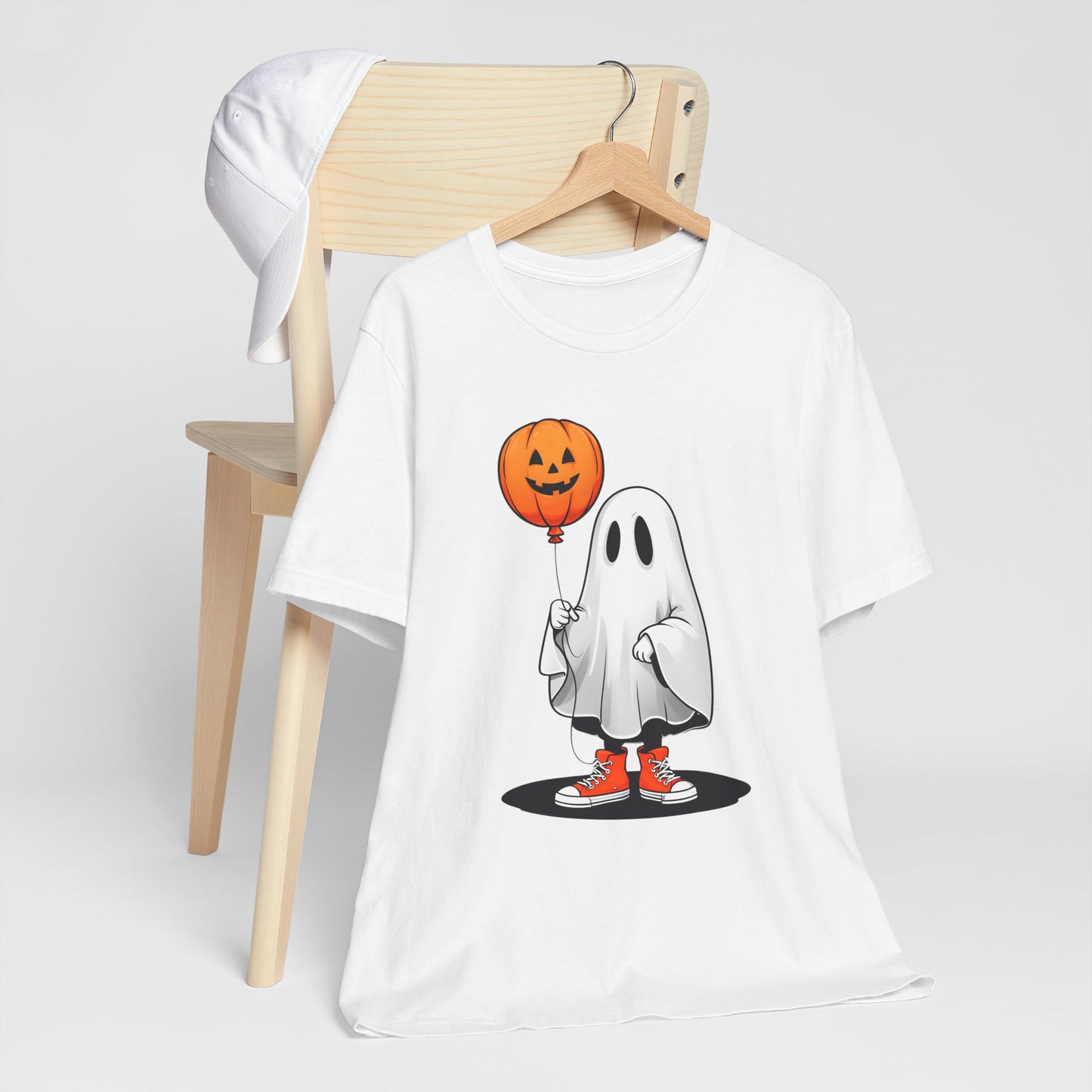 Ghost Tee with Orange Hightops and Pumpkin Balloon