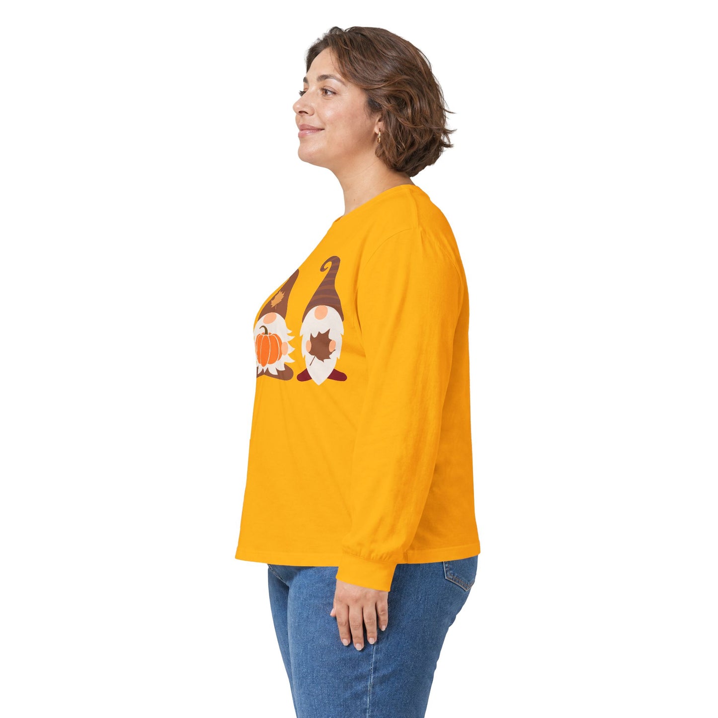 Fall Gnomes Trio Long Sleeve T-Shirt — Fall Pumpkin Gnomes Shirt