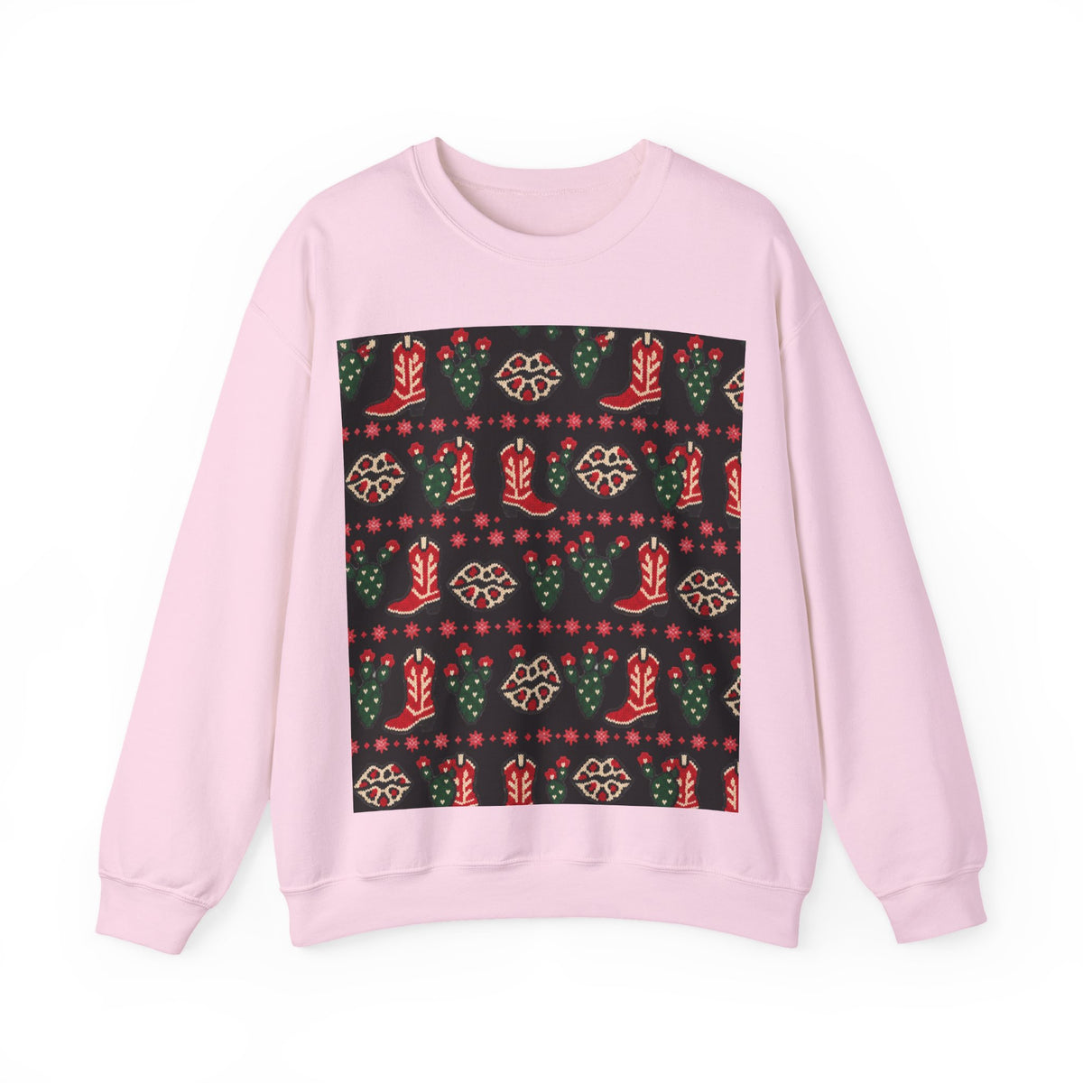 Feaux Ugly Sweater Western Christmas Sweatshirt