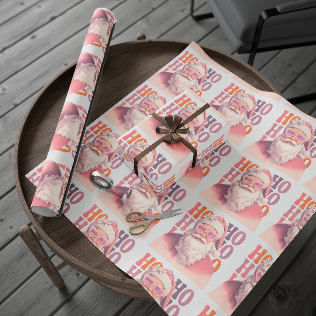 Vintage Santa 'Ho Ho Ho' Christmas Wrapping Paper
