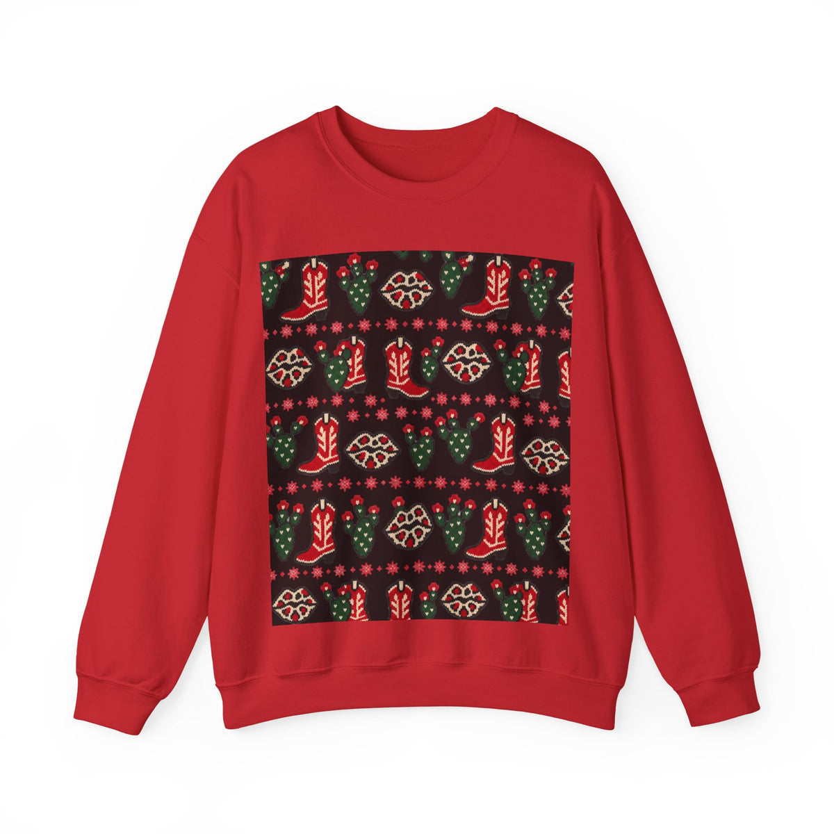 Feaux Ugly Sweater Western Christmas Sweatshirt