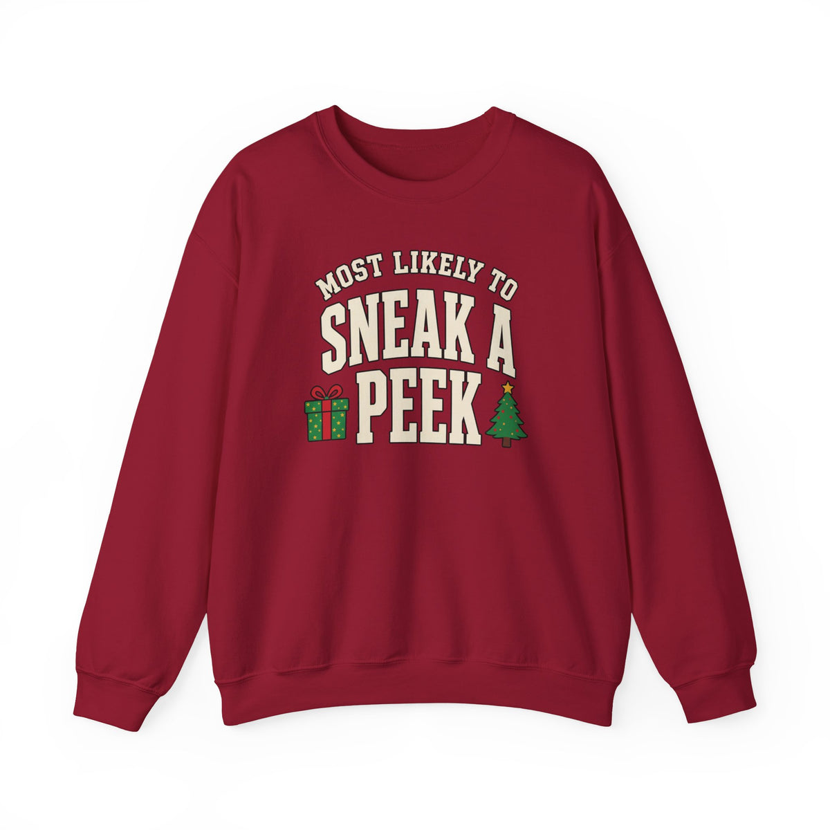 Most Likely To Sneak A Peek Sweatshirt - Funny Christmas Crewneck