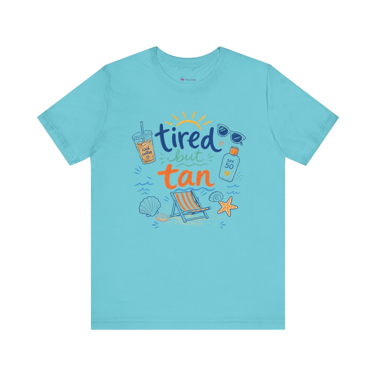 Tired but Tan Beach Graphic T-Shirt