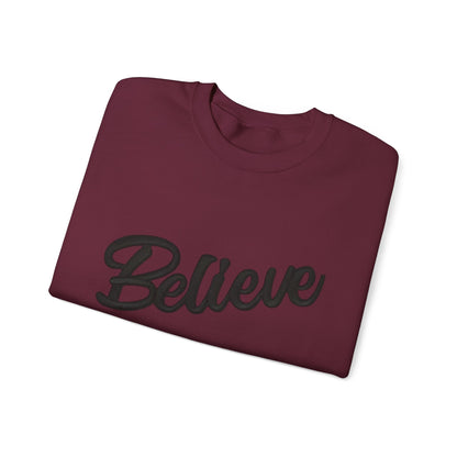 Believe Crewneck Sweatshirt — Inspirational Graphic CHRISTmas Pullover