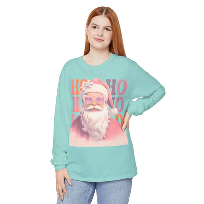 Christmas Santa HO HO HO Long Sleeve T-Shirt - Lots of Color Choices