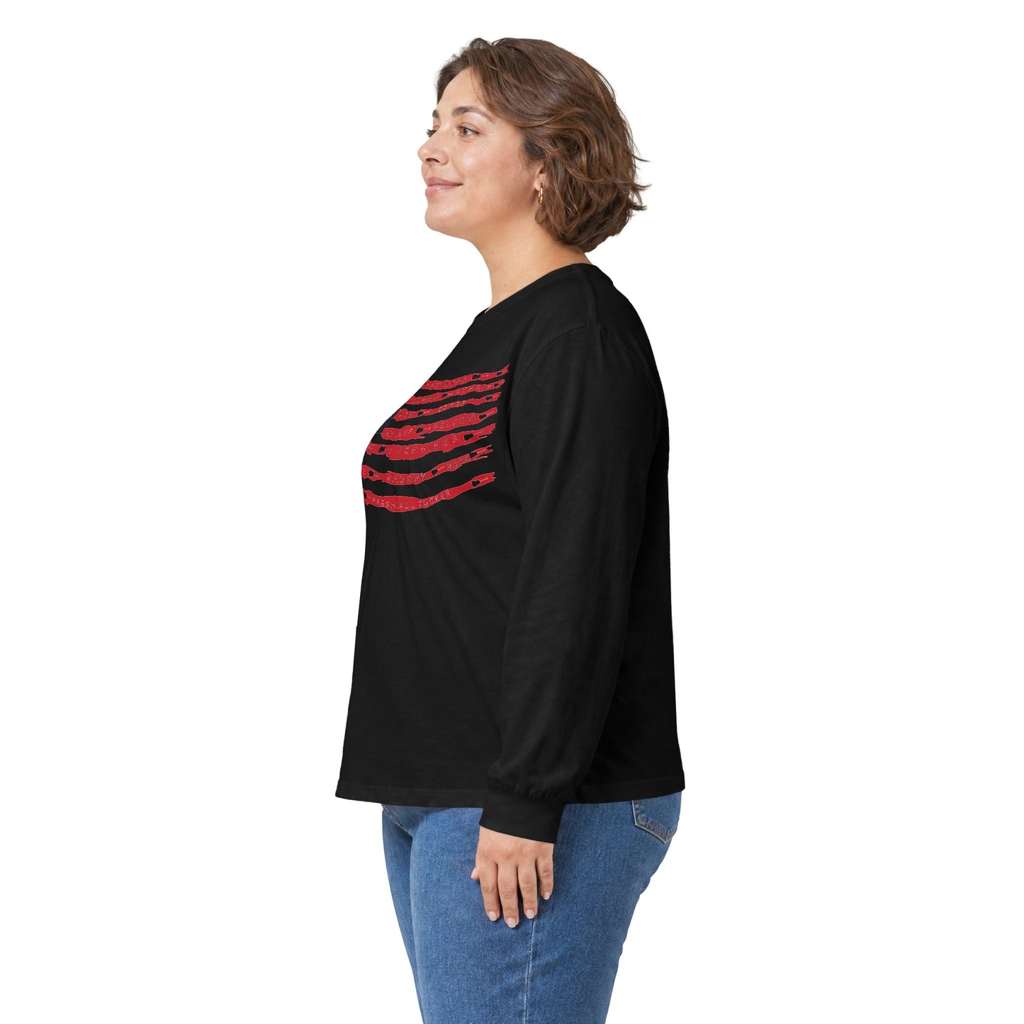 Best Rock & Country Bands American Flag Long Sleeve T-SHIRT Guitars & Stars