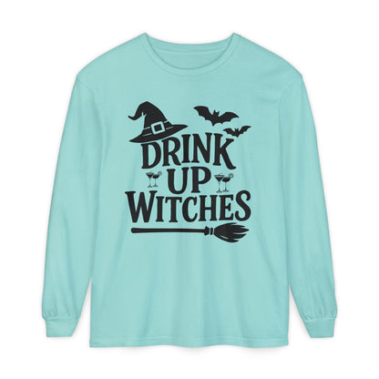 Funny Halloween Long Sleeve T-Shirt - Drink Up Witches