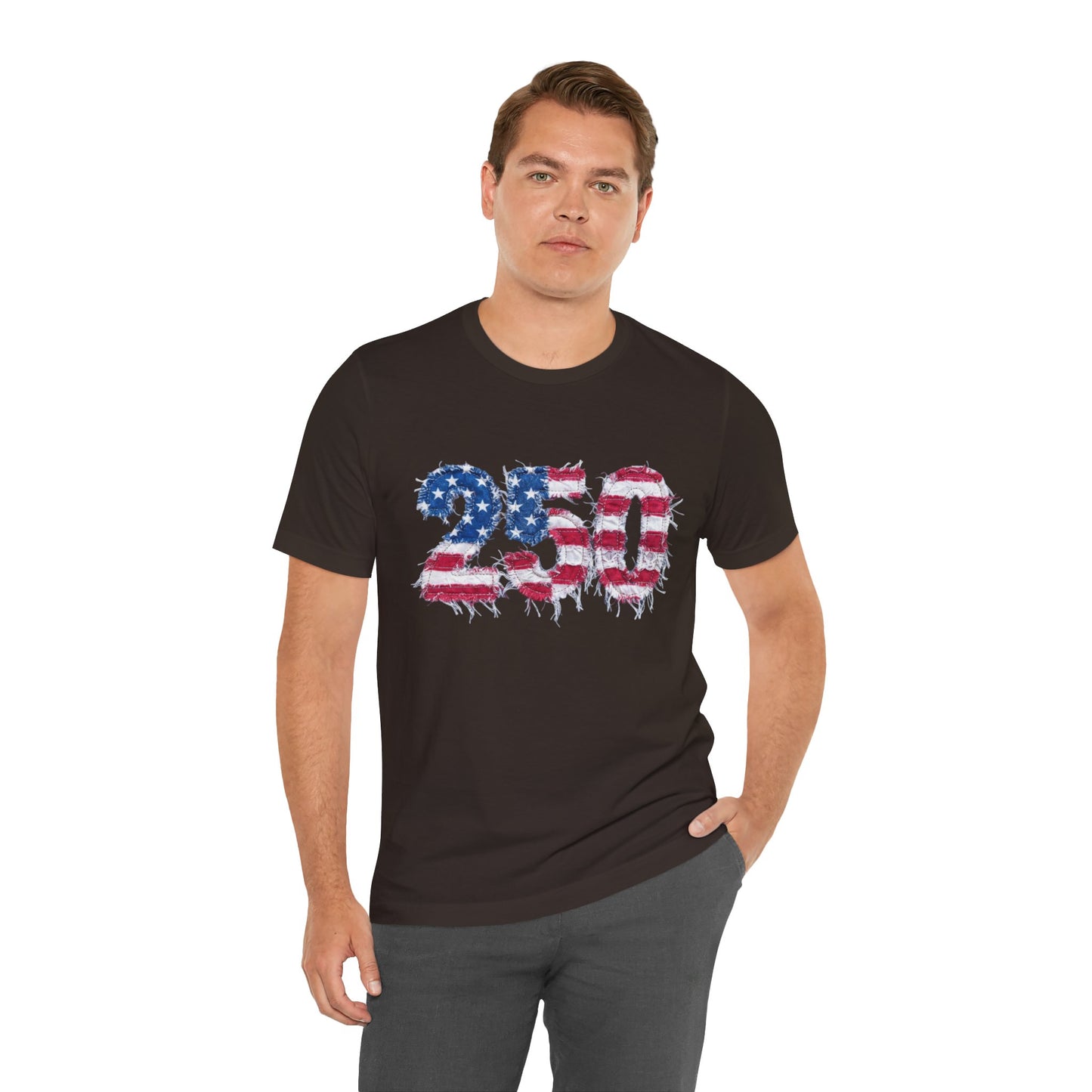 4th of July Frayed Patch Graphic Tee — Patriotic Independence Day T-Shirt